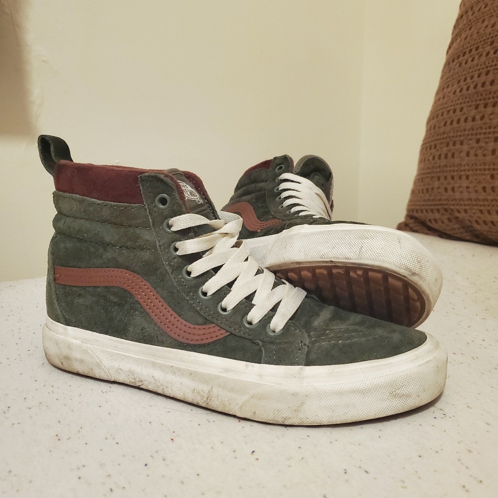 Green Suede Hightop Vans
